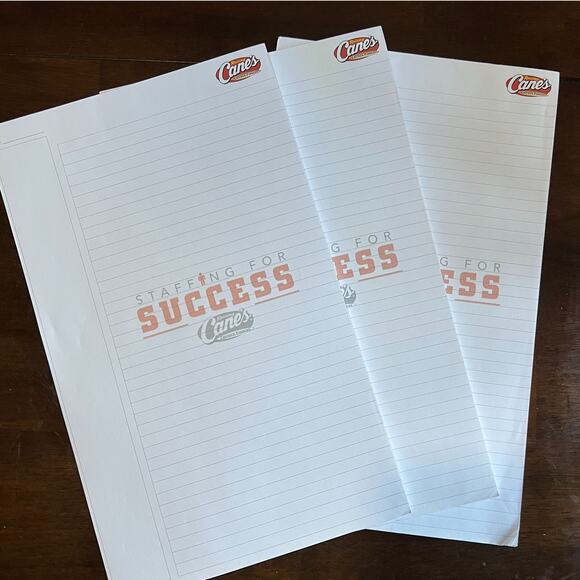Raising Cane's Bundle of 3 "Staffing for Success" Legal Size Notepad - Picture 7 of 7